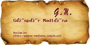 Gáspár Madléna névjegykártya